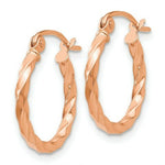 Load image into Gallery viewer, 14K Rose Gold Twisted Hoop Earrings  16mm length
