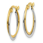 Load image into Gallery viewer, 14K Two-tone Gold Polished Hoop Earrings  20mm length
