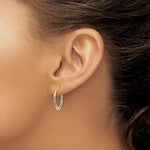 Load image into Gallery viewer, 14K Two-tone Gold Polished Hoop Earrings  20mm length

