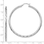 Load image into Gallery viewer, 14K White Gold Textured Hoop Earrings 45mm length
