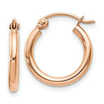 Load image into Gallery viewer, 14K Rose Gold Light Weight Hoop Earrings  15mm length
