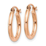 Load image into Gallery viewer, 14K Rose Gold Light Weight Hoop Earrings  15mm length
