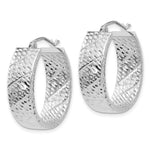 Load image into Gallery viewer, 14K White Gold Diamond Cut Hoop Earrings 24mm length
