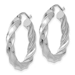 Load image into Gallery viewer, 14K White Gold Light Twisted Hoop Earrings  25mm length
