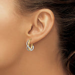 Load image into Gallery viewer, 14K Two-tone Gold Polished Twisted Hoop Earrings  20mm length
