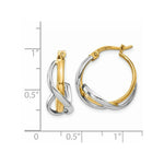 Load image into Gallery viewer, 14K Two-tone Gold Polished Twisted Hoop Earrings  20mm length
