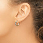 Load image into Gallery viewer, 14K Two-tone Gold Polished Twisted Hoop Earrings  19mm length
