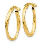 Load image into Gallery viewer, 14K Yellow Gold Polished Twisted Oval Hoop Earrings  18mm length
