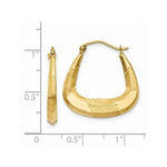 Load image into Gallery viewer, 14K Yellow Gold Polished, Satin and Diamond-cut Hoop Earrings  22mm length
