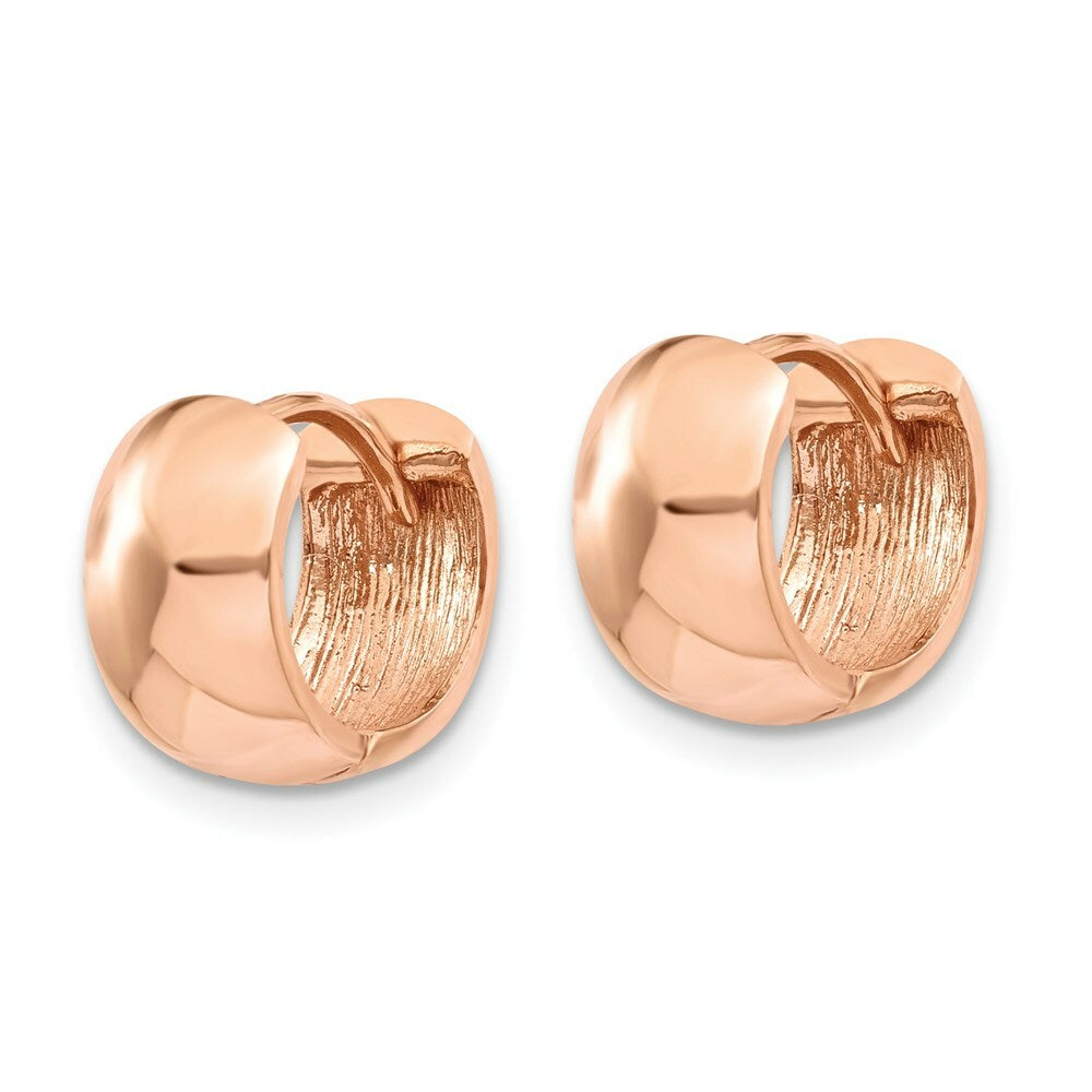 14K Rose Gold Hinged Hoop Earrings  11mm length