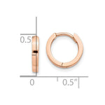 Load image into Gallery viewer, 14K Rose Gold Hinged Hoop Earrings  11mm length
