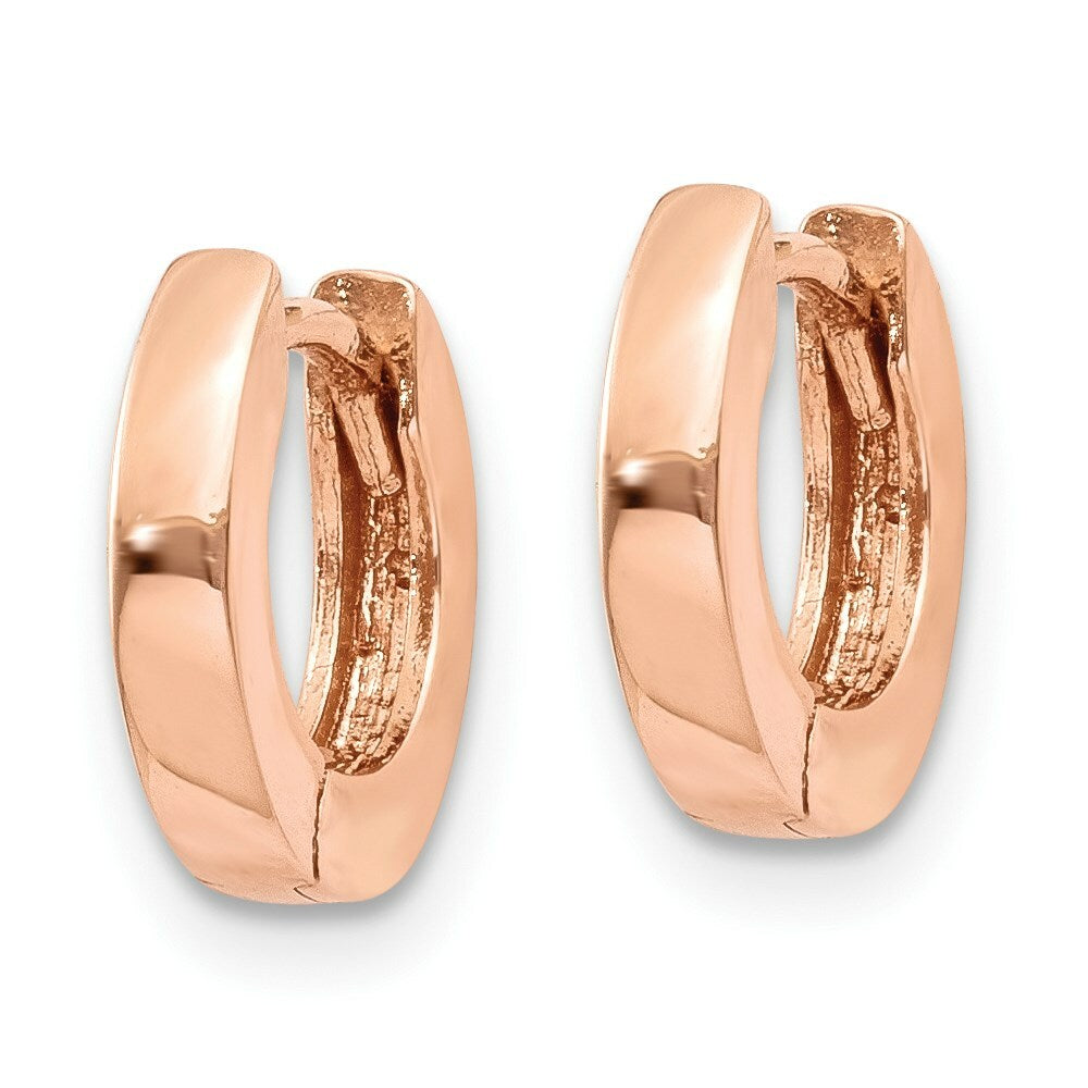 14K Rose Gold Hinged Hoop Earrings  11mm length