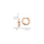 Load image into Gallery viewer, 14K Rose Gold Hinged Hoop Earrings  11mm length
