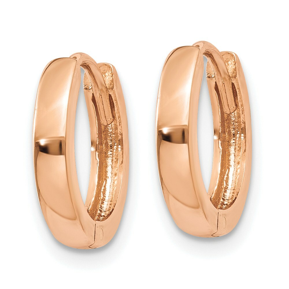 14K Rose Gold Hinged Hoop Earrings  14mm length