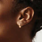 Load image into Gallery viewer, 14K Rose Gold Hinged Hoop Earrings  14mm length
