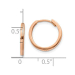 Load image into Gallery viewer, 14K Rose Gold Hinged Hoop Earrings  13mm length
