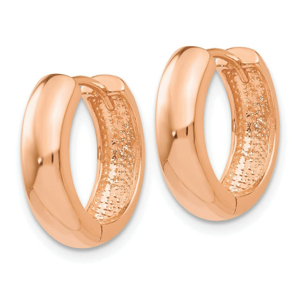 14K Rose Gold Hinged Hoop Earrings  18mm length