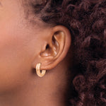 Load image into Gallery viewer, 14K Rose Gold Hinged Hoop Earrings  18mm length
