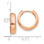 Load image into Gallery viewer, 14K Rose Gold Hinged Hoop Earrings  18mm length
