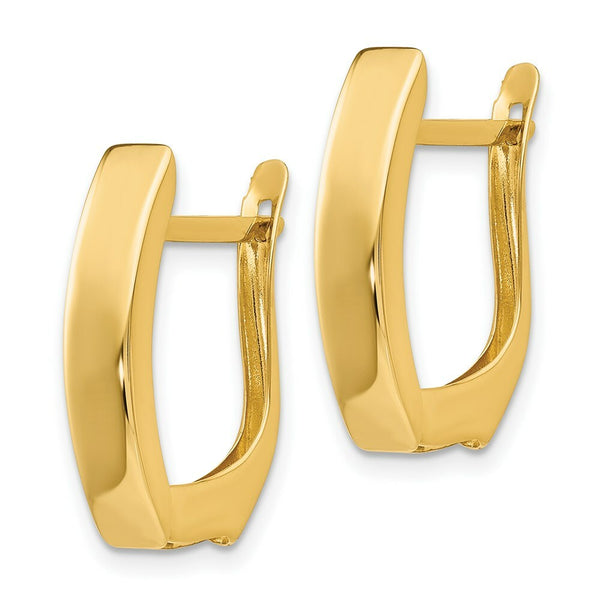 14K Yellow Gold Polished Hinged Post Earrings  5mm width
