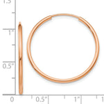 Load image into Gallery viewer, 14K Rose Gold Polished Endless Tube Hoop Earrings  28mm width
