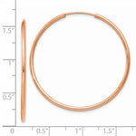 Load image into Gallery viewer, 14K Rose Gold Polished Endless Tube Hoop Earrings  38mm width
