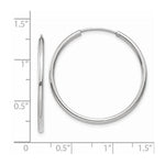 Load image into Gallery viewer, 14K White Gold Polished Endless Tube Hoop Earrings  28mm width
