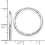 Load image into Gallery viewer, 14K White Gold Polished Endless Tube Hoop Earrings  23mm width
