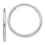 Load image into Gallery viewer, 14K White Gold Polished Endless Tube Hoop Earrings  20mm width
