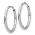 Load image into Gallery viewer, 14K White Gold Polished Endless Tube Hoop Earrings  14mm width
