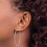 Load image into Gallery viewer, 14K White Gold Polished Endless Tube Hoop Earrings  47mm width
