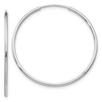 Load image into Gallery viewer, 14K White Gold Polished Endless Tube Hoop Earrings  35mm width
