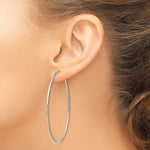 Load image into Gallery viewer, 14K White Gold Polished Endless Tube Hoop Earrings  59mm width
