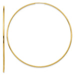 Load image into Gallery viewer, 14K Yellow Gold Polished Endless Tube Hoop Earrings 74mm length
