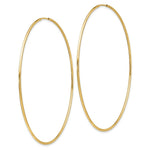 Load image into Gallery viewer, 14K Yellow Gold Polished Endless Tube Hoop Earrings 68mm length
