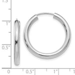 Load image into Gallery viewer, 14K White Gold Polished Endless Tube Hoop Earrings  35mm length
