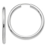 Load image into Gallery viewer, 14K White Gold Polished Endless Tube Hoop Earrings  35mm length
