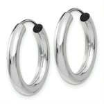 Load image into Gallery viewer, 14K White Gold Polished Endless Tube Hoop Earrings  20mm length
