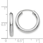 Load image into Gallery viewer, 14K White Gold Polished Endless Tube Hoop Earrings  20mm length
