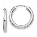 Load image into Gallery viewer, 14K White Gold Polished Endless Tube Hoop Earrings  20mm length
