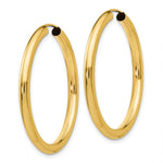Load image into Gallery viewer, 14K Yellow Gold Polished Endless Tube Hoop Earrings 35mm length
