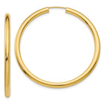 Load image into Gallery viewer, 14K Yellow Gold Polished Endless Tube Hoop Earrings 45mm length
