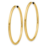 Load image into Gallery viewer, 14K Yellow Gold Polished Endless Tube Hoop Earrings 55mm length
