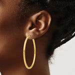 Load image into Gallery viewer, 14K Yellow Gold Polished Endless Tube Hoop Earrings 55mm length
