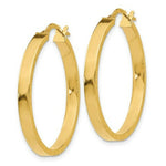 Load image into Gallery viewer, 14K Yellow Gold Diamond Cut Edge Polished Hoop Earrings  25mm length
