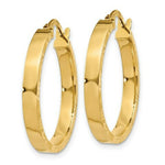 Load image into Gallery viewer, 14K Yellow Gold Diamond Cut Edge Polished Hoop Earrings  20mm length
