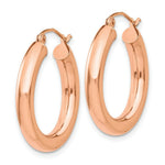 Load image into Gallery viewer, 14K Rose Gold Polished Tube Hoop Earrings  25mm length
