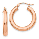 Load image into Gallery viewer, 14K Rose Gold Polished Tube Hoop Earrings  25mm length
