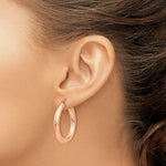 Load image into Gallery viewer, 14K Rose Gold Polished Tube Hoop Earrings  30mm length
