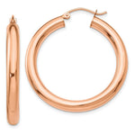 Load image into Gallery viewer, 14K Rose Gold Polished Tube Hoop Earrings  35mm length
